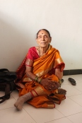 Aagi (grandmother), sitting like a lotus as usual.